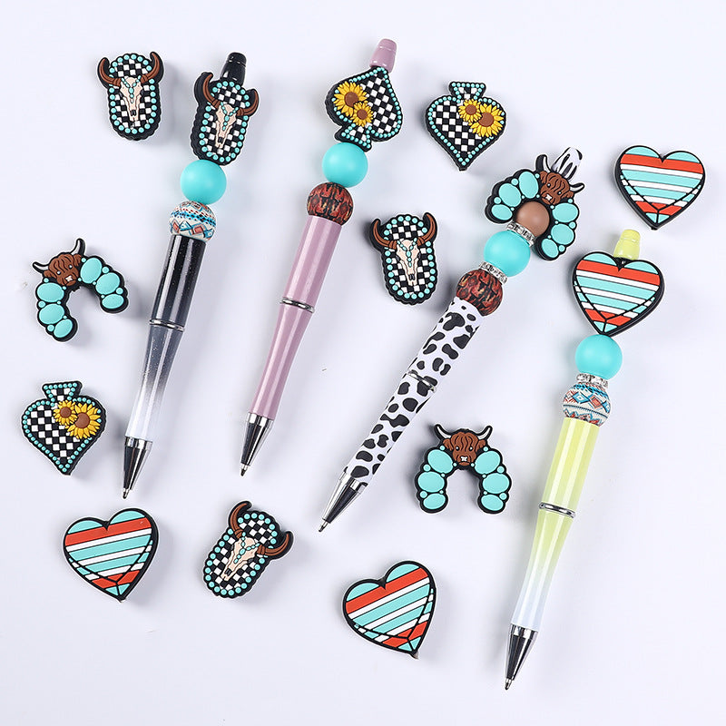 DIY Daisy heart, highland cow silicone focal bead