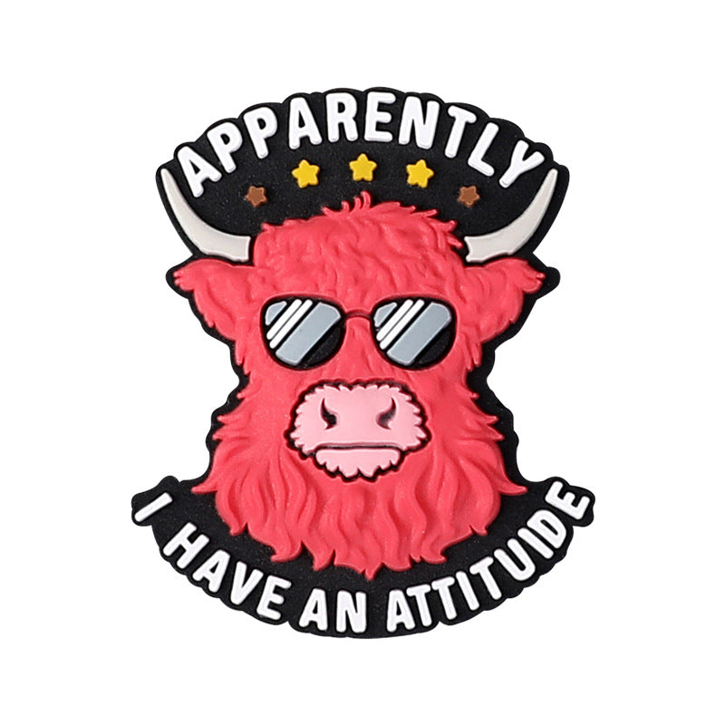 Cow themed, inscription, poop angel, silicone focal beads - different varieties and style