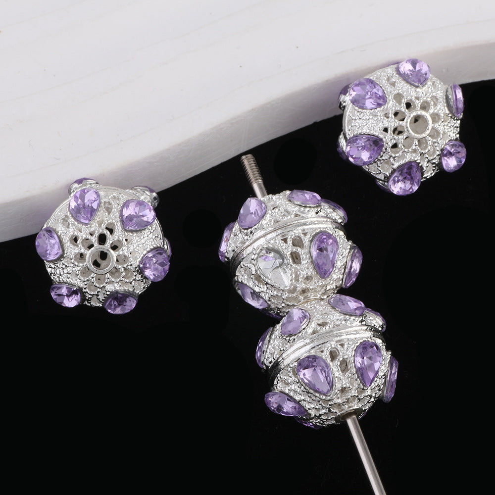 Kimhatter Alloy 6-Eye Diamond Ball Bead with Straight Hole