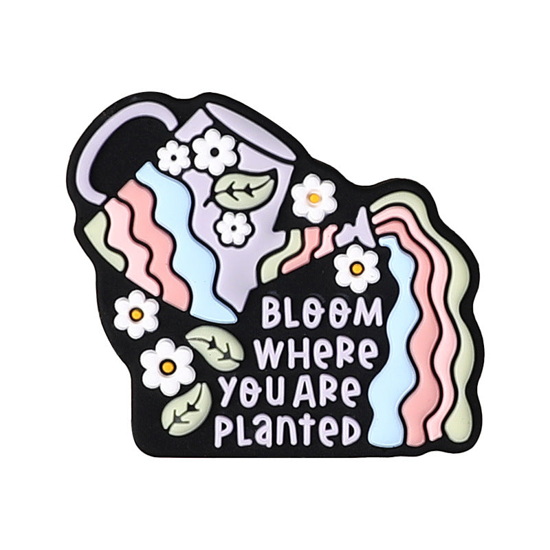 English letter inscription silicone focal bead