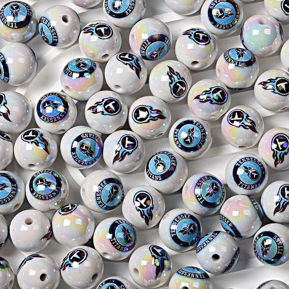 16mm NFL Football Team Beads – Double-Sided Acrylic Round Beads for Game Day Jewelry & Crafts