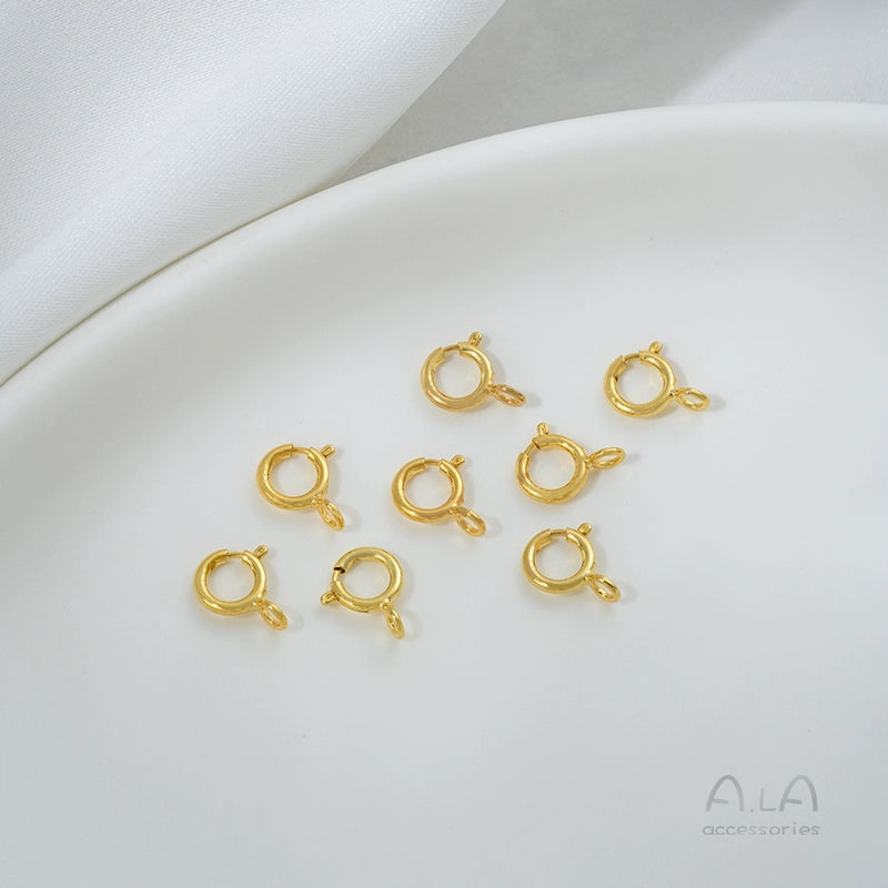 14K gold-plated 18K real gold spring buckle necklace bracelet ending lobster connection buckle DIY handmade material accessories