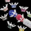 Kimhatter Heavy-Duty Colorful Crown Spacer Bead with Full Rhinestones 5pcs/bag
