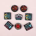 DIY collection of colorful word stickers silicone focal bead