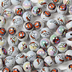 16mm NFL Football Team Beads – Double-Sided Acrylic Round Beads for Game Day Jewelry & Crafts