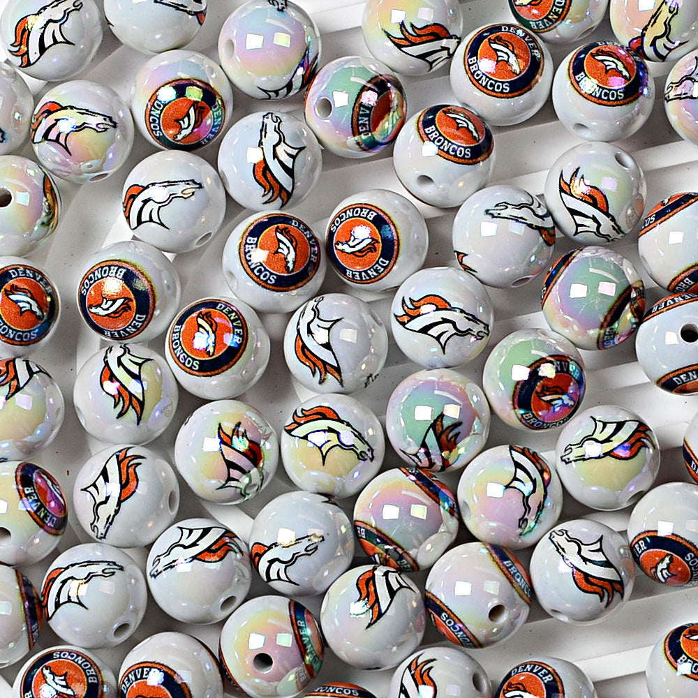 16mm NFL Football Team Beads – Double-Sided Acrylic Round Beads for Game Day Jewelry & Crafts