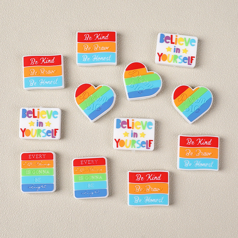 DIY Creative rainbow silicone focal beads