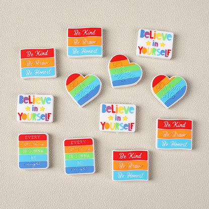 DIY Creative rainbow silicone focal beads