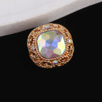 Kimhatter Silver Small Square Rhinestone Alloy Diamond Ball Bead
