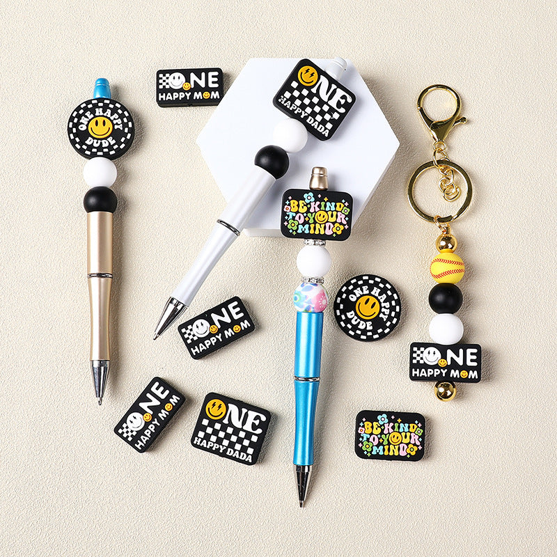 HAPPY SMILE SILICONE FOCAL BEAD