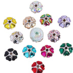 Alloy Rhinestone Flower Spacer Beads