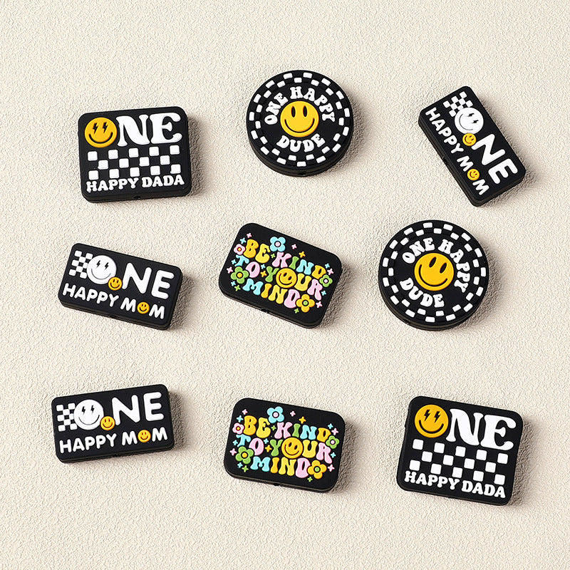 HAPPY SMILE SILICONE FOCAL BEAD