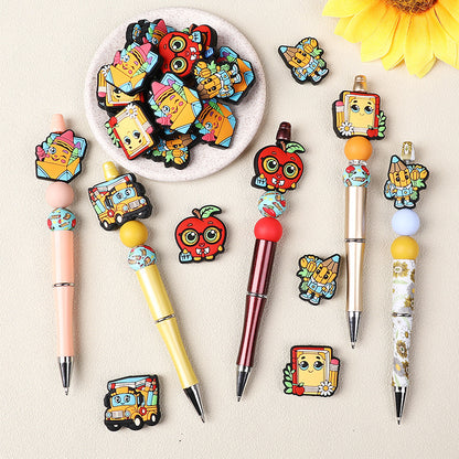 Cute apple silicone focal bead