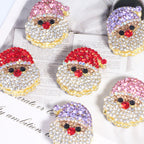 Alloy Cute Santa Claus Full Crystal Charm