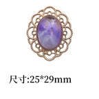 Cloud Fantasy Series Rhombus Alloy Charm with Lace Edge