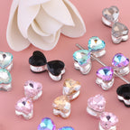 Heavy-Duty Alloy Bowtie Double-Sided Heart with Zircon Stones