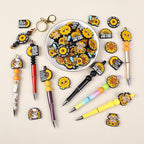 Cartoon Sunflower bee, cow silicone focal bead