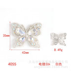 Single-Sided Alloy Rhinestone Butterfly Charm