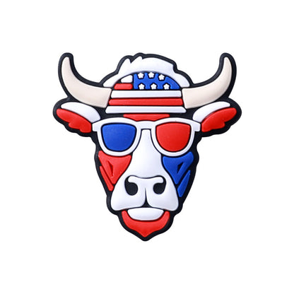 USA Independence day animal themed silicone focal beads