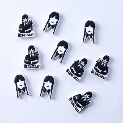 DIY Wednesday themed silicone focal bead