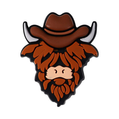 Special cartoon highland cow silicone focal beads