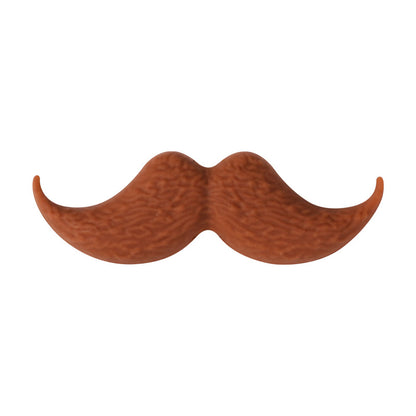 Brown and black mustache silicone focal bead