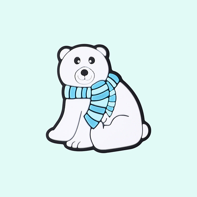 DIY Christmas snowman, penguin, polar bear silicone focal bead