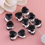 Heavy-Duty Alloy Bowtie Double-Sided Heart with Zircon Stones