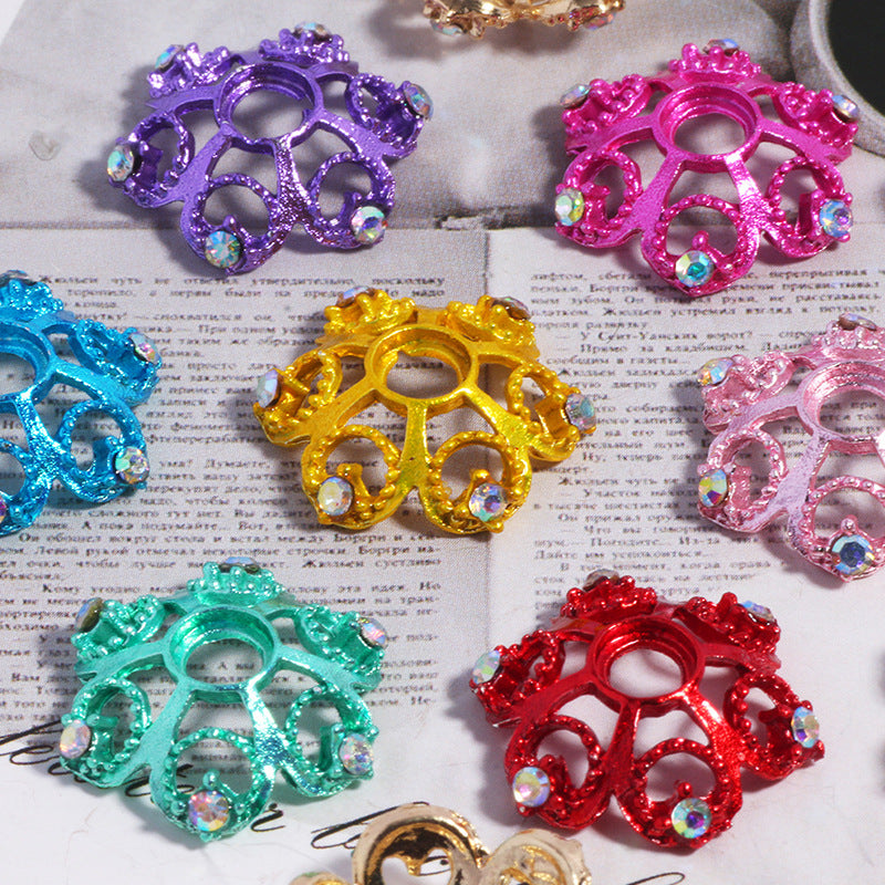 Large Micro-Set Zircon Flower Spacer with Openwork Snowflake Design