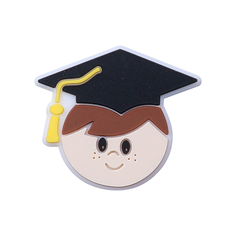 Cartoon gnome graduation series silicone focal beads
