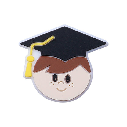 Cartoon gnome graduation series silicone focal beads