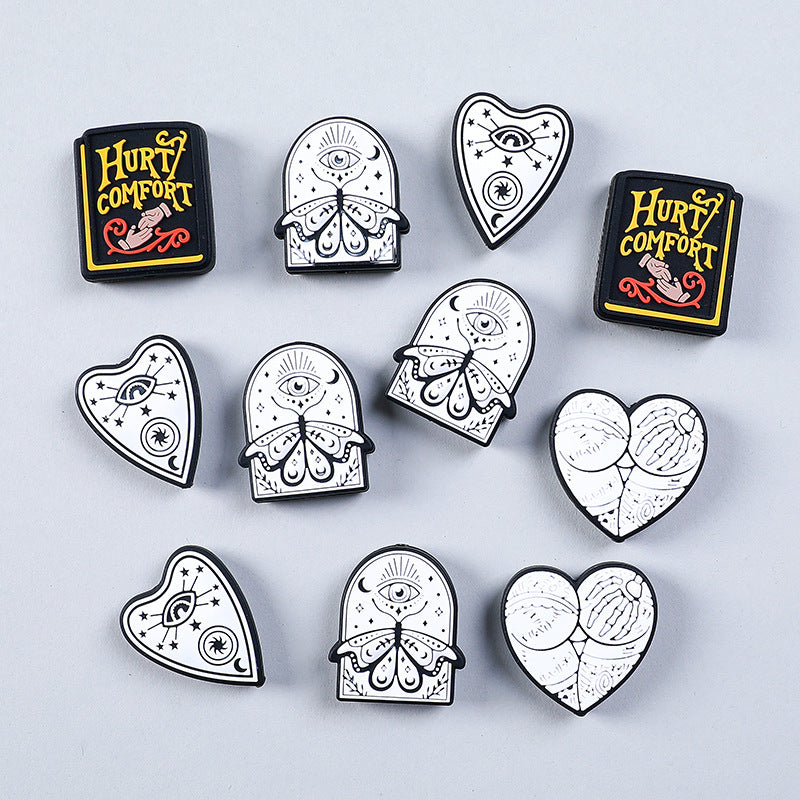 Gothic themed silicone focal beads