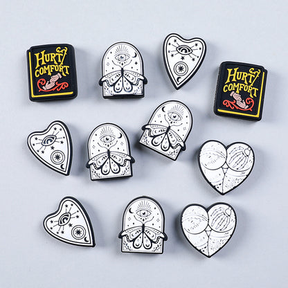 Gothic themed silicone focal beads