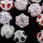 Kimhatter Alloy 6-Eye Diamond Ball Bead with Straight Hole