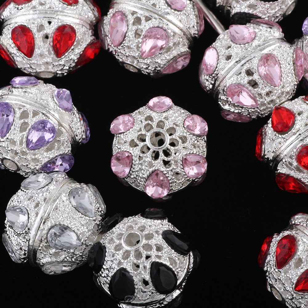Kimhatter Alloy 6-Eye Diamond Ball Bead with Straight Hole