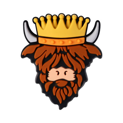 Special cartoon highland cow silicone focal beads