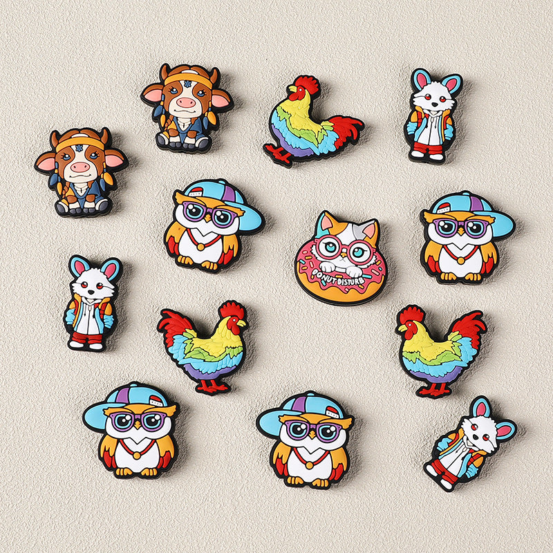 Cute colorful animal silicone focal bead