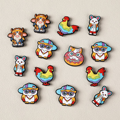 Cute colorful animal silicone focal bead