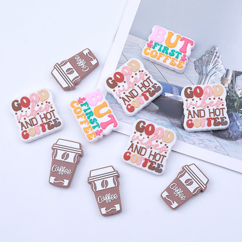 Coffee gum silicone focal beads