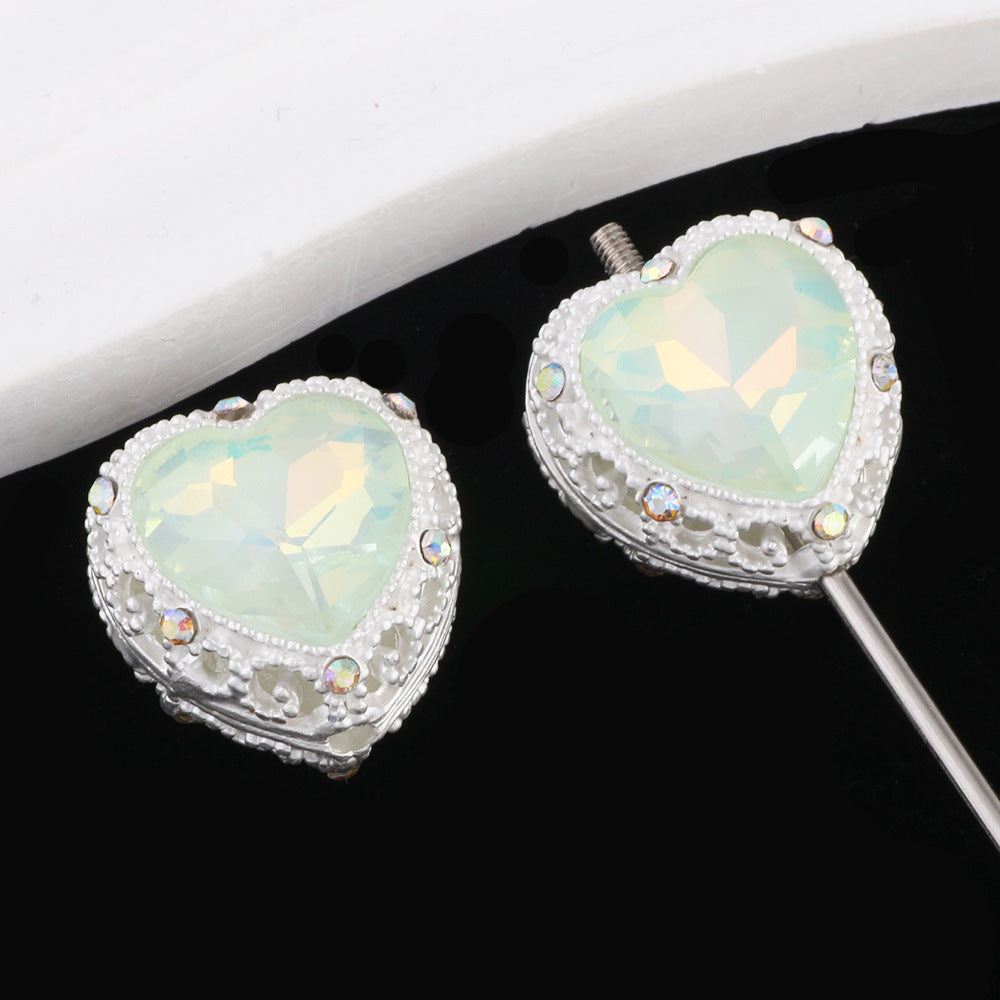 2mm Hole Silver Mocha Alloy Beads for Pen Making (Oval/Heart Shape)