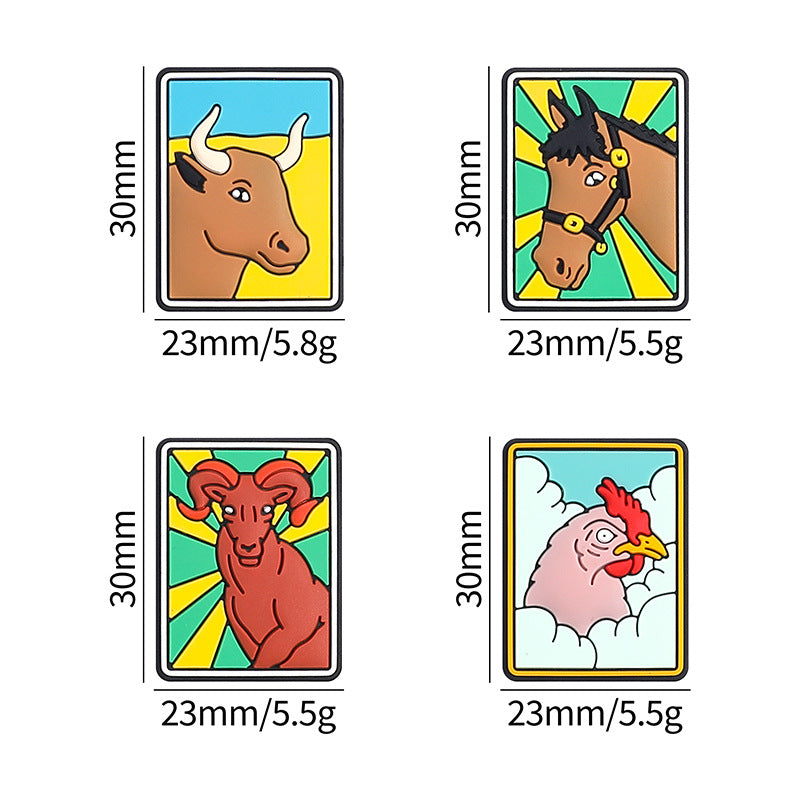 Tarot card themed silicone focal bead