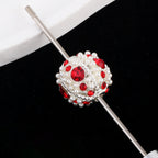 Kimhatter Nepal Heavy-Duty Alloy Pumpkin Bead with Rhinestones & Diamond Ball