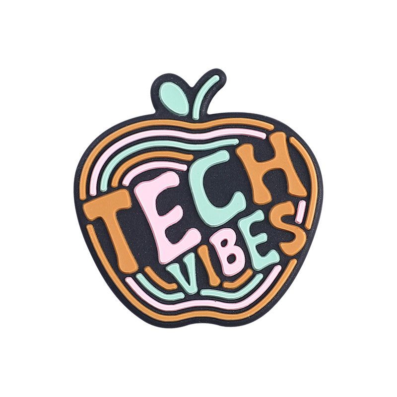 English letter inspirational silicone focal beads