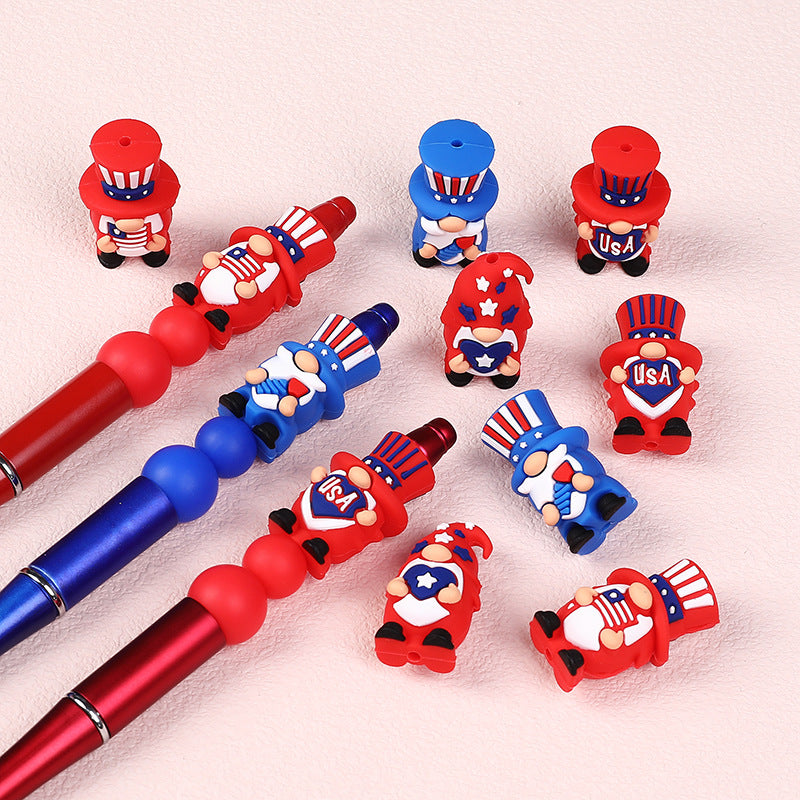 USA Independence day - 3D gnome silicone bead