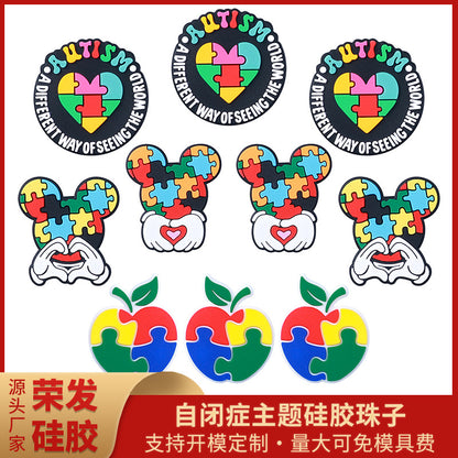 DIY Autism awareness silicone focal beads