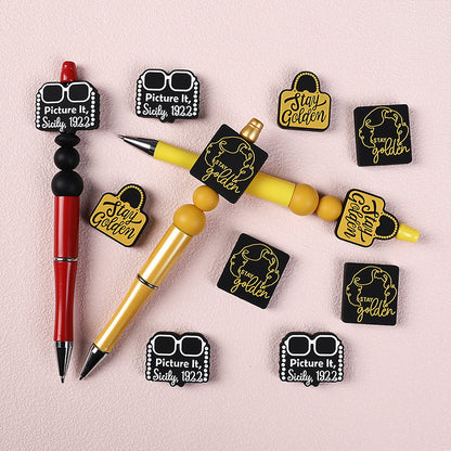 Inscription silicone focal beads