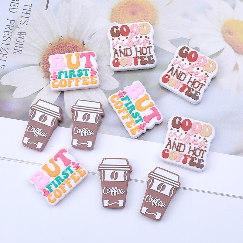 Coffee gum silicone focal beads