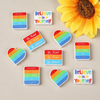 DIY Creative rainbow silicone focal beads