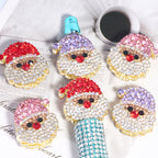 Alloy Cute Santa Claus Full Crystal Charm