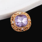 Kimhatter Silver Small Square Rhinestone Alloy Diamond Ball Bead